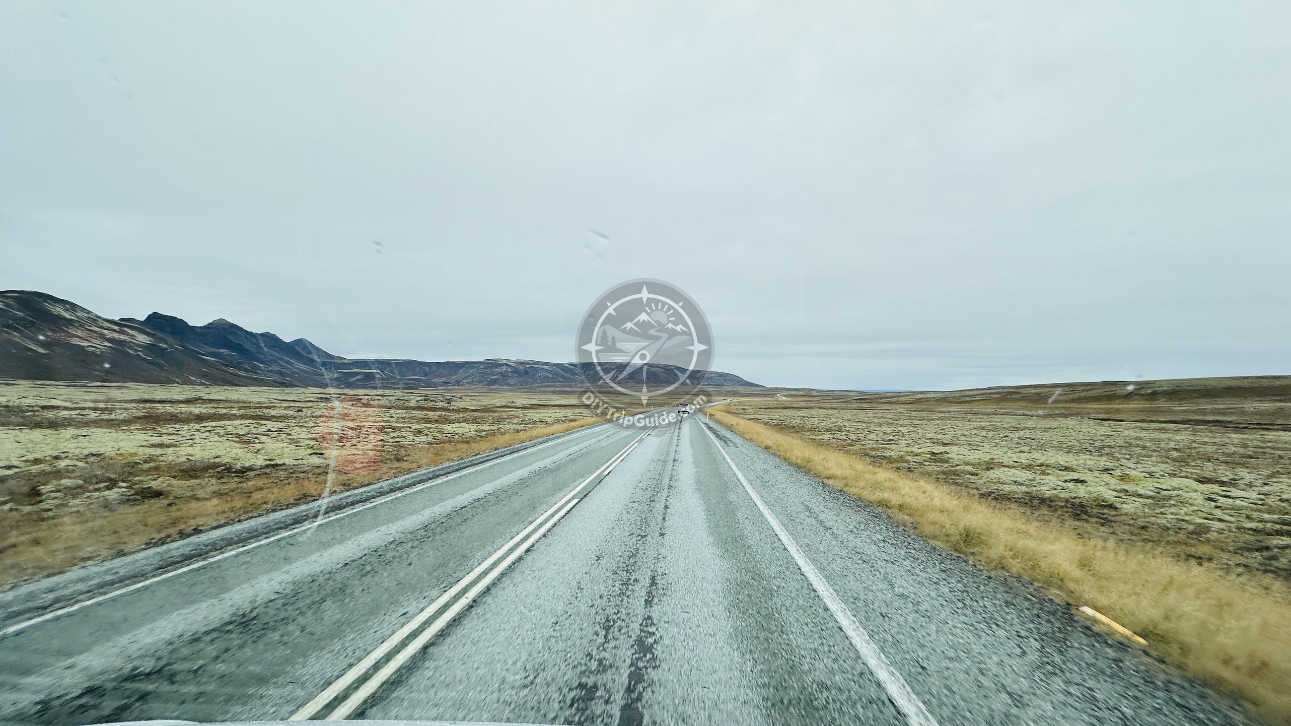 An Iceland road scene from the early part of our camper-van trip.