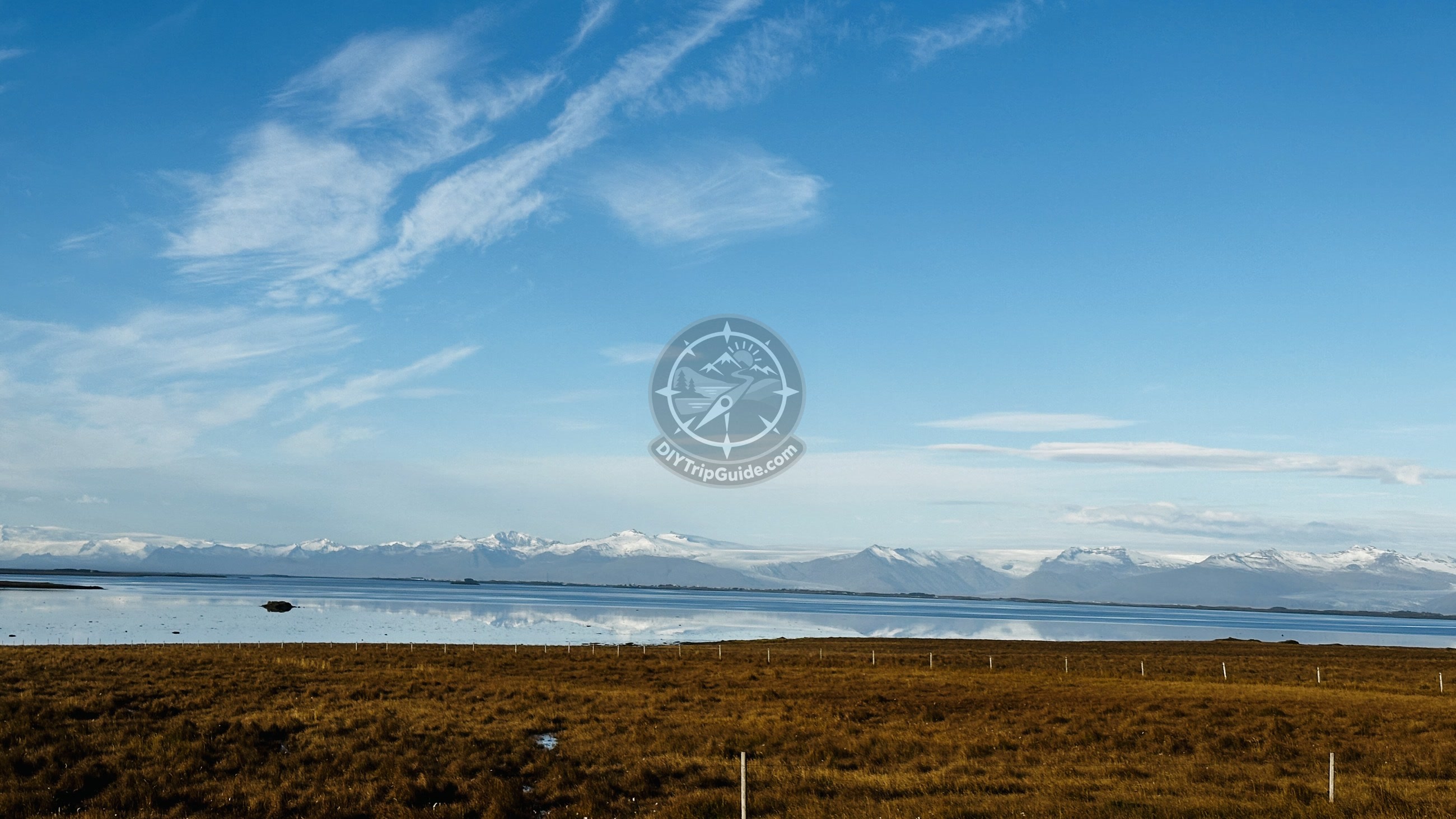 The coast near the Viking Village and Vestrahorn area, with mountain, water, and open ground.