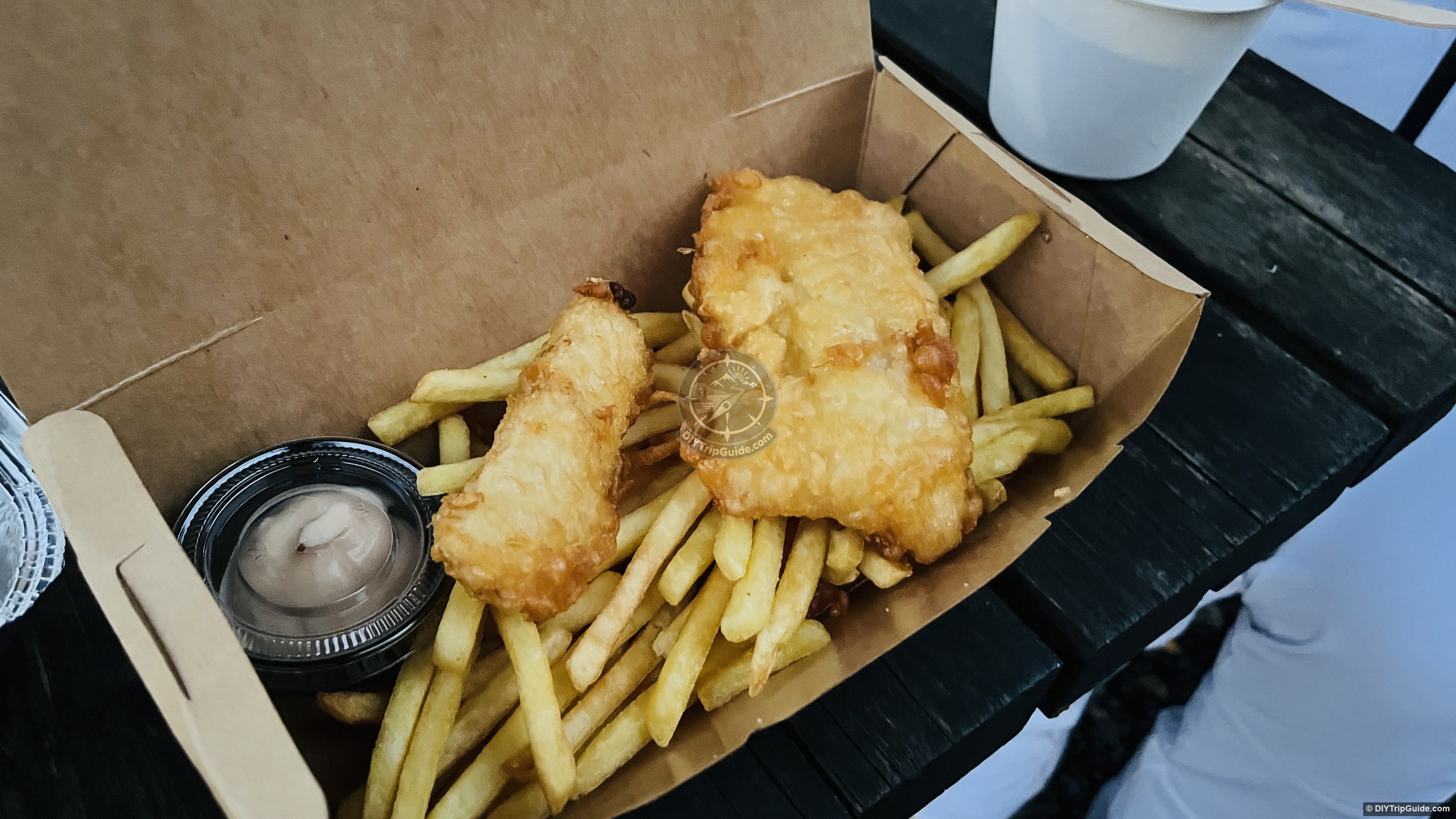 Fish and chips from the food-truck option near Skaftafell.
