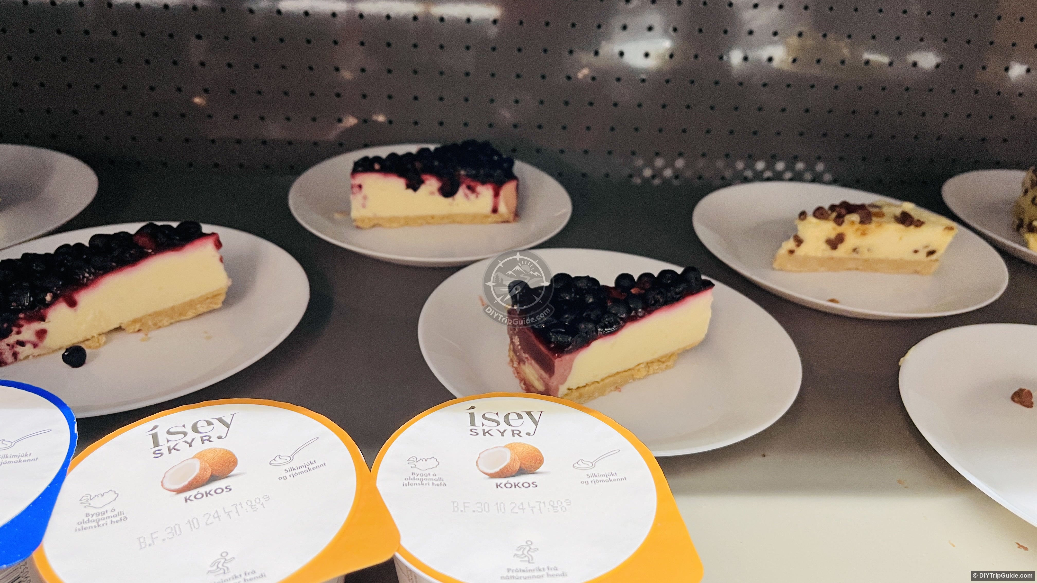 Desserts and skyr on display near the Skaftafell visitor-center restaurant.